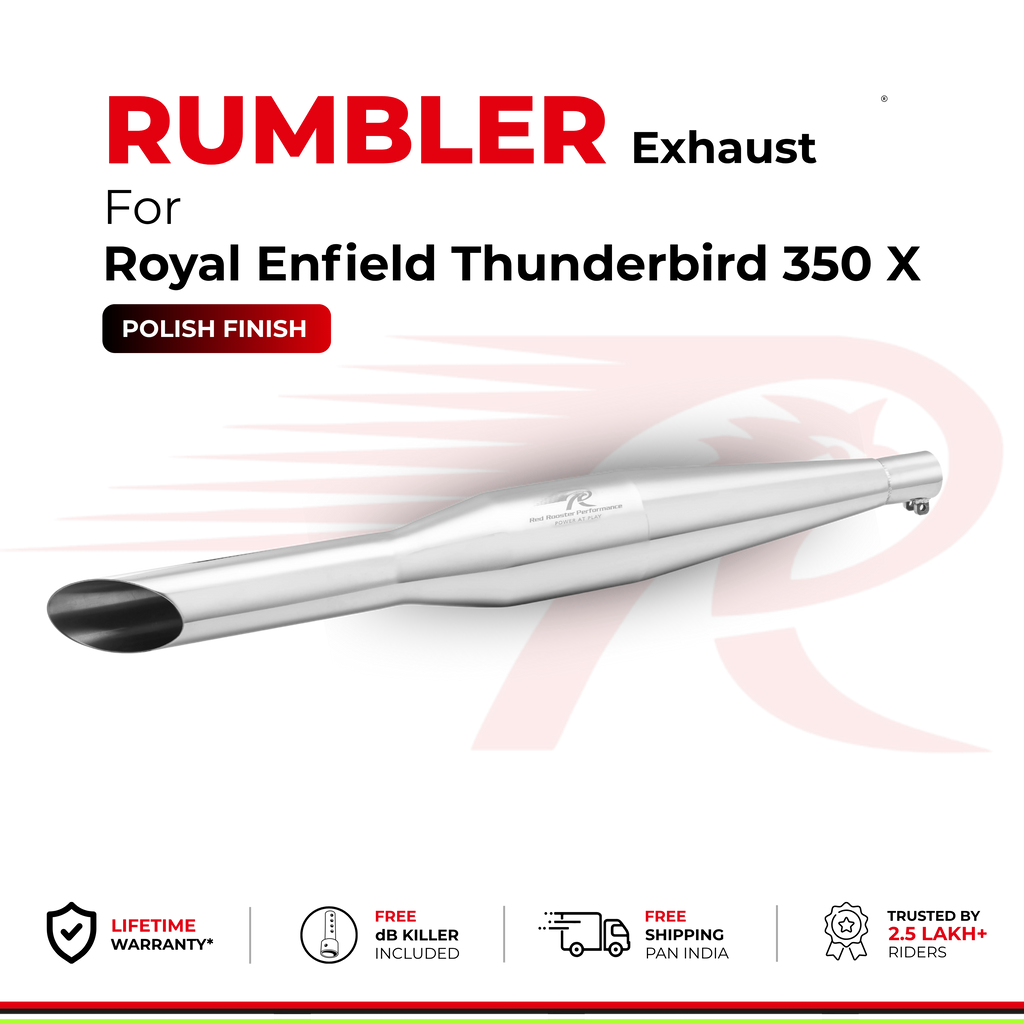 Rumbler Exhaust for Thunderbird 350X - Polish Finish