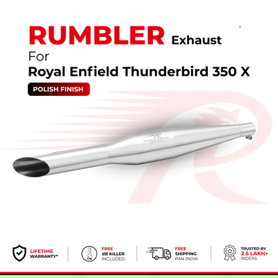 Rumbler Exhaust for Thunderbird 350X - Polish Finish