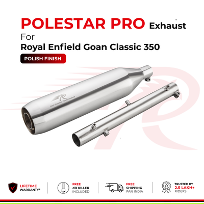 Polestar Pro Exhaust for Royal Enfield Goan Classic 350 -  Polish Finish