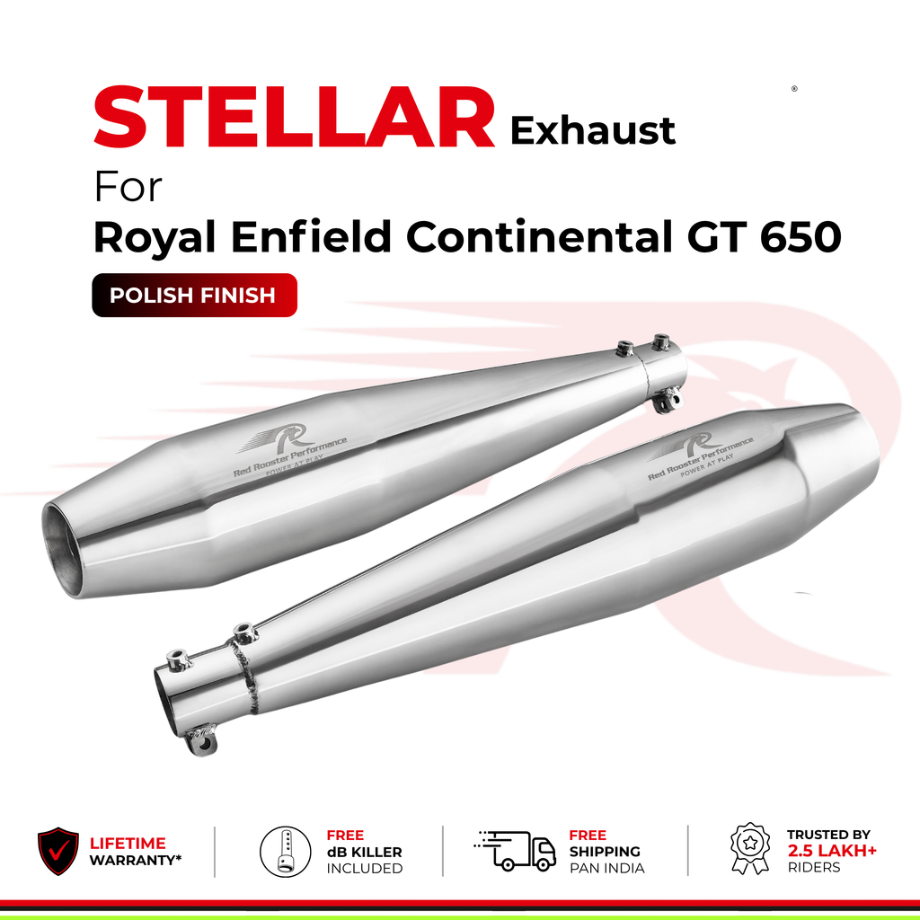 Stellar Exhaust for Royal Enfield Continental GT 650 - Polish Finish