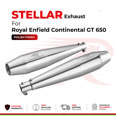 Stellar Exhaust for Royal Enfield Continental GT 650 - Polish Finish