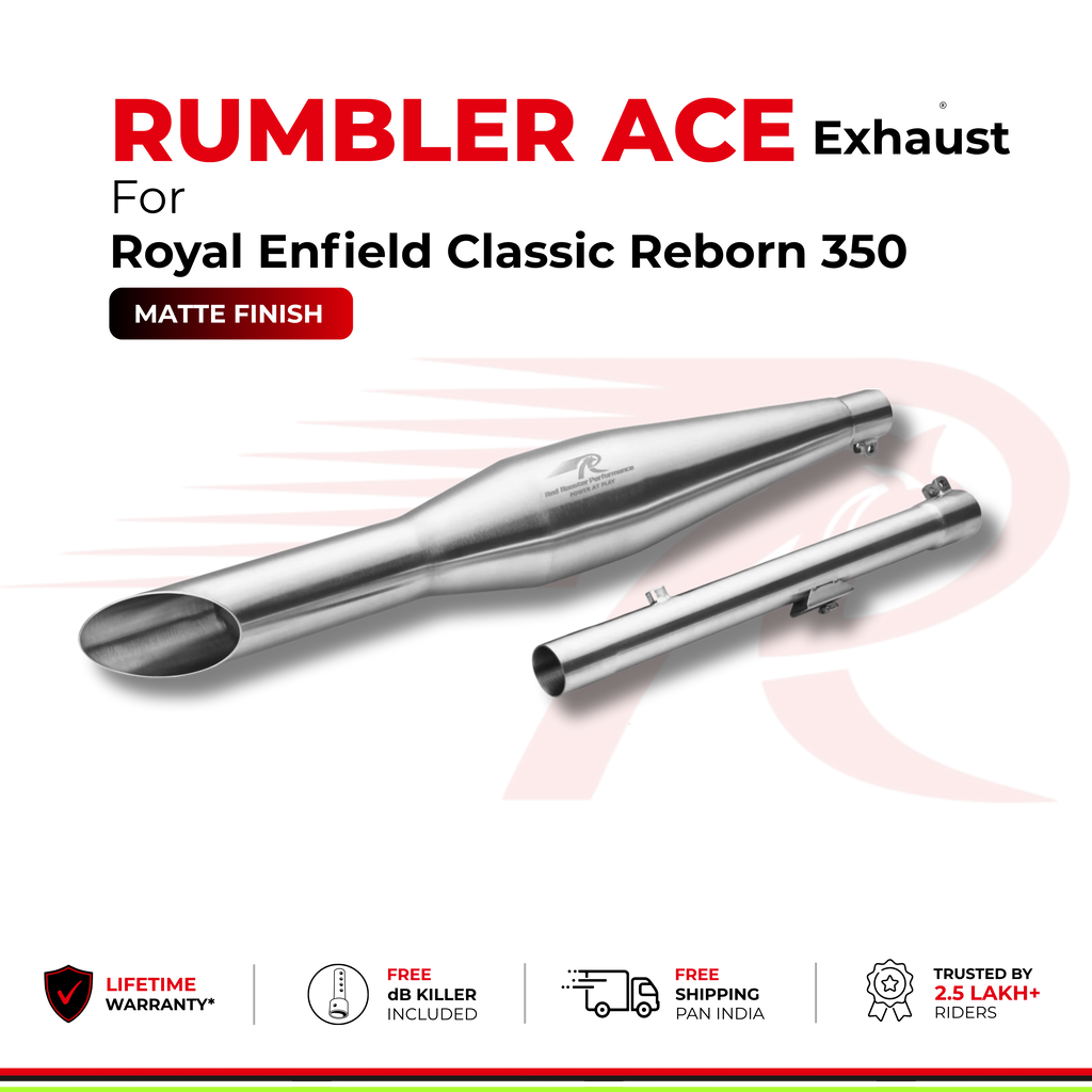 Rumbler Ace Exhaust for Royal Enfield Classic Reborn 350 - Matte Finish