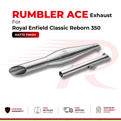 Rumbler Ace Exhaust for Royal Enfield Classic Reborn 350 - Matte Finish