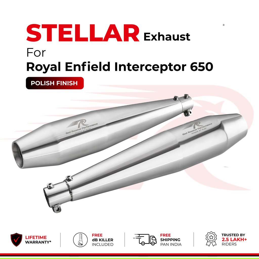 Stellar Exhaust for Royal Enfield Interceptor 650 - Polish Finish