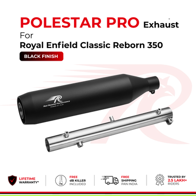 Polestar Pro Exhaust for Royal Enfield Classic Reborn 350 - Black Finish