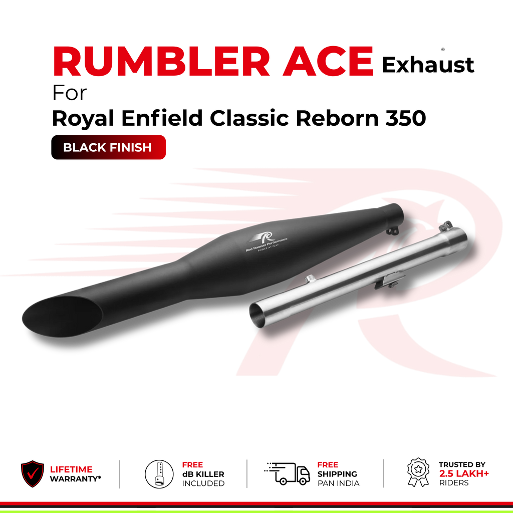 Rumbler Ace Exhaust for Royal Enfield Classic Reborn 350 - Black Finish