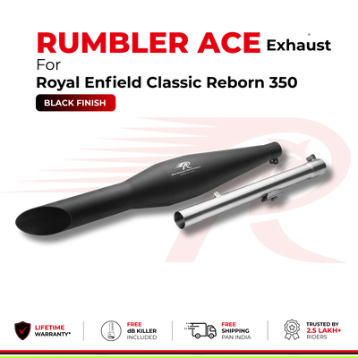 Rumbler Ace Exhaust for Royal Enfield Classic Reborn 350 - Black Finish