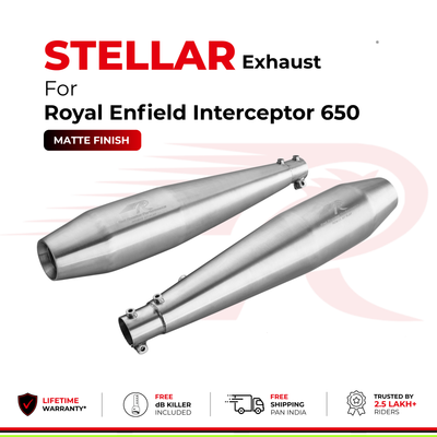 Stellar Exhaust for Royal Enfield Interceptor 650 - Matte Finish