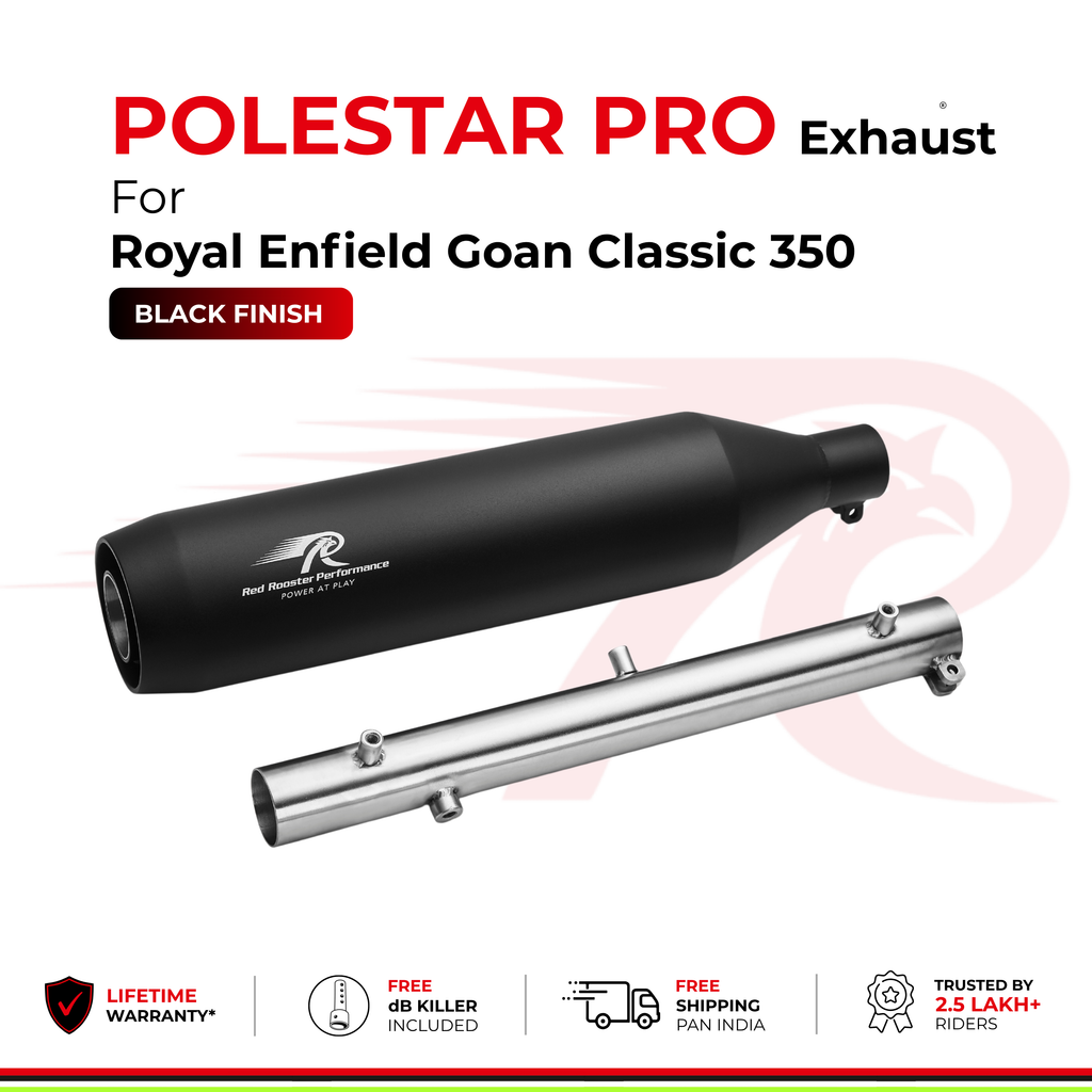 Polestar Pro Exhaust for Royal Enfield Goan Classic 350 -  Black Finish