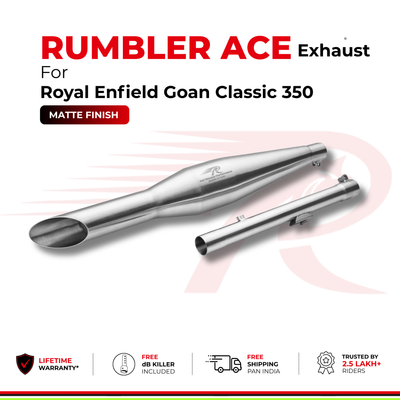 Rumbler Ace Exhaust for Royal Enfield Goan Classic 350 - Matte Finish