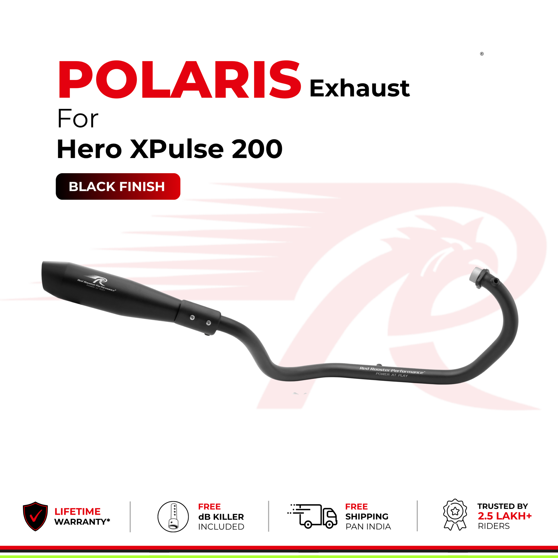Polaris Exhaust for Hero Xpulse 200 - Black Finish