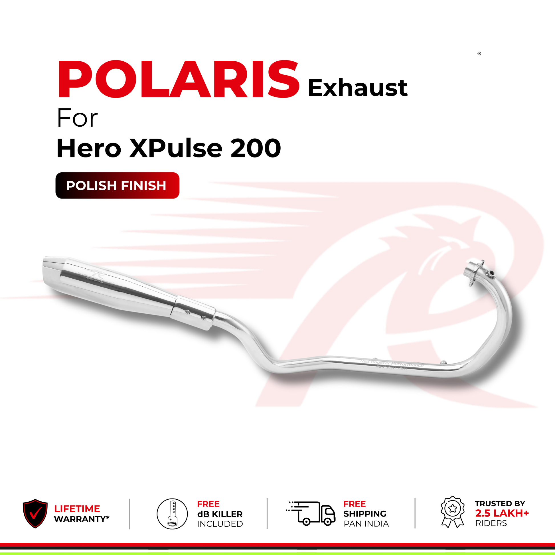 Polaris Exhaust for Hero Xpulse 200 - Polish Finish