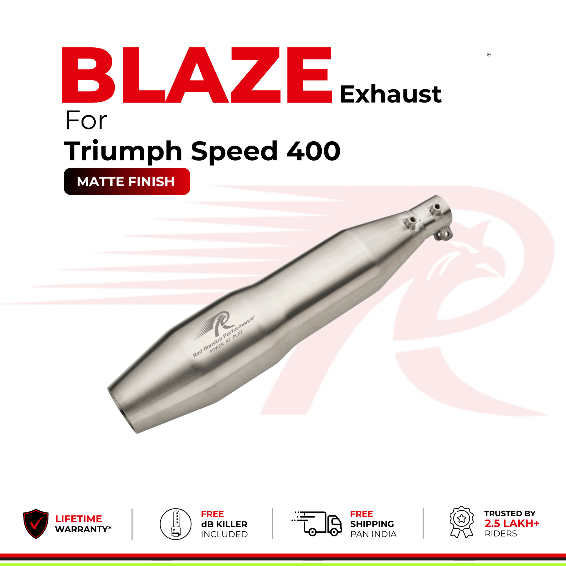 Blaze Exhaust for Triumph Speed 400 - Matte Finish