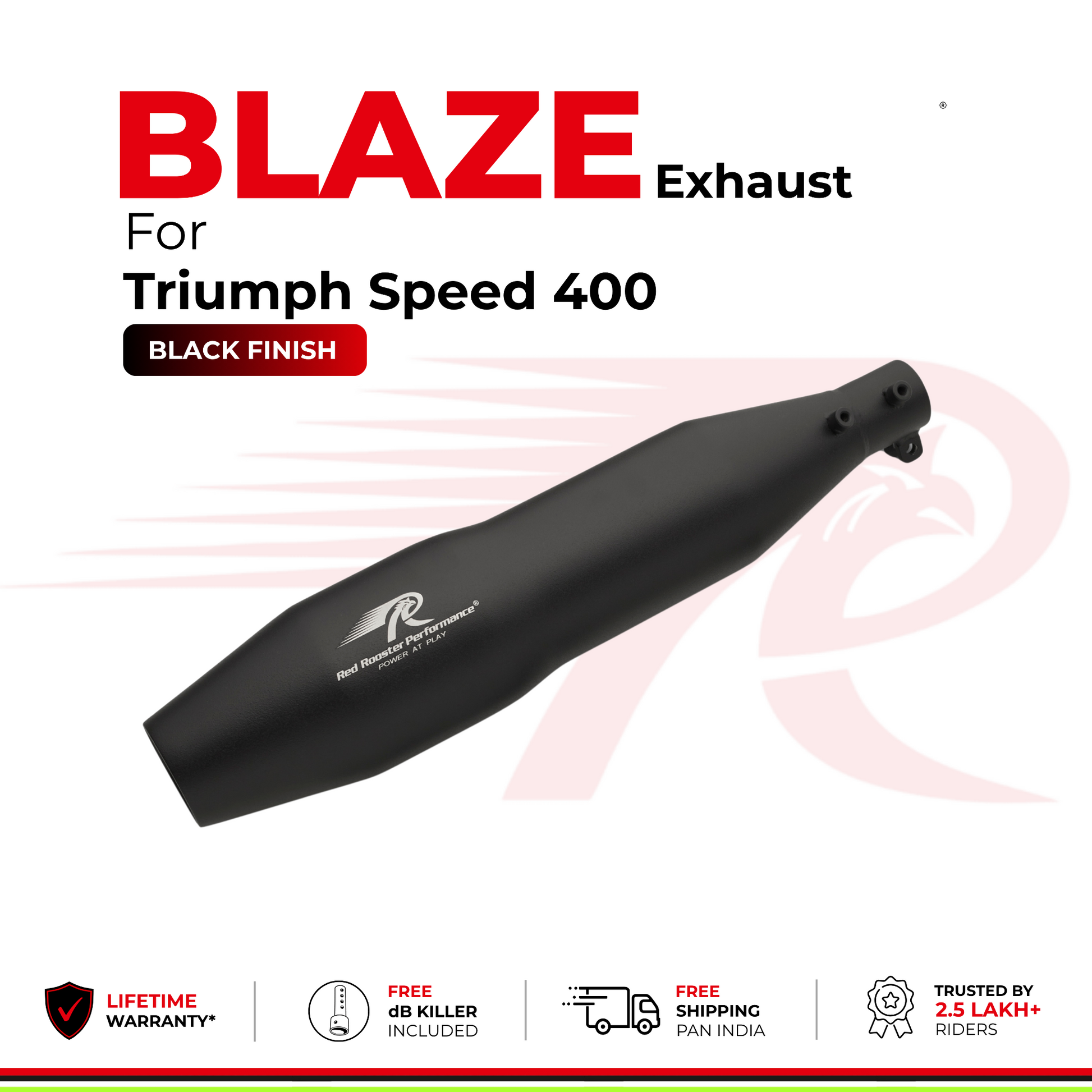 Blaze Exhaust for Triumph Speed 400 - Black Finish
