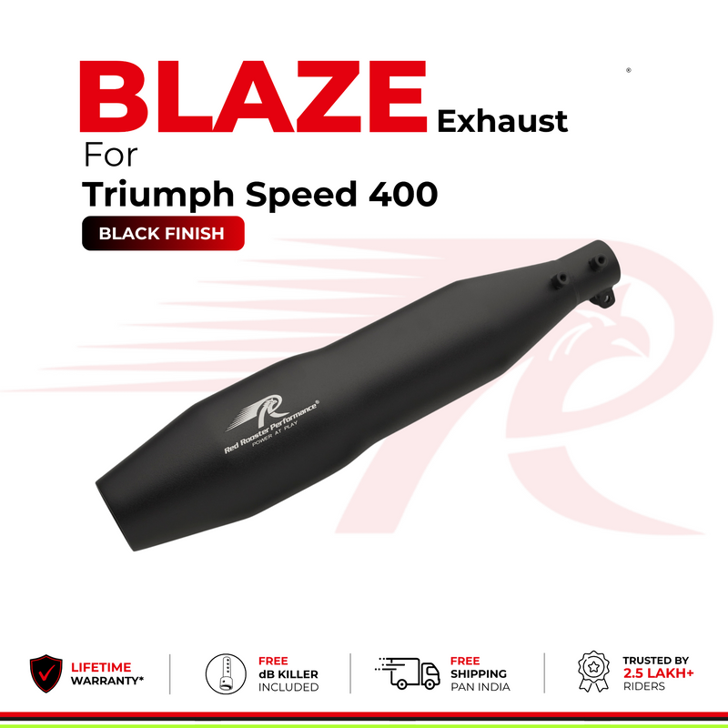 Blaze Exhaust for Triumph Speed 400 - Black Finish
