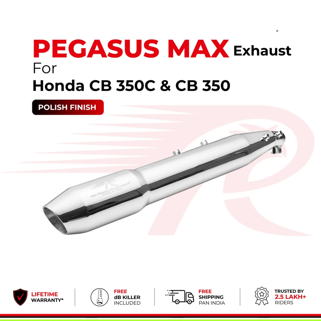 Pegasus Max Exhaust for Honda CB 350 & 350 C - Polish Finish