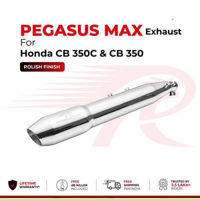Pegasus Max Exhaust for Honda CB 350 & 350 C - Polish Finish