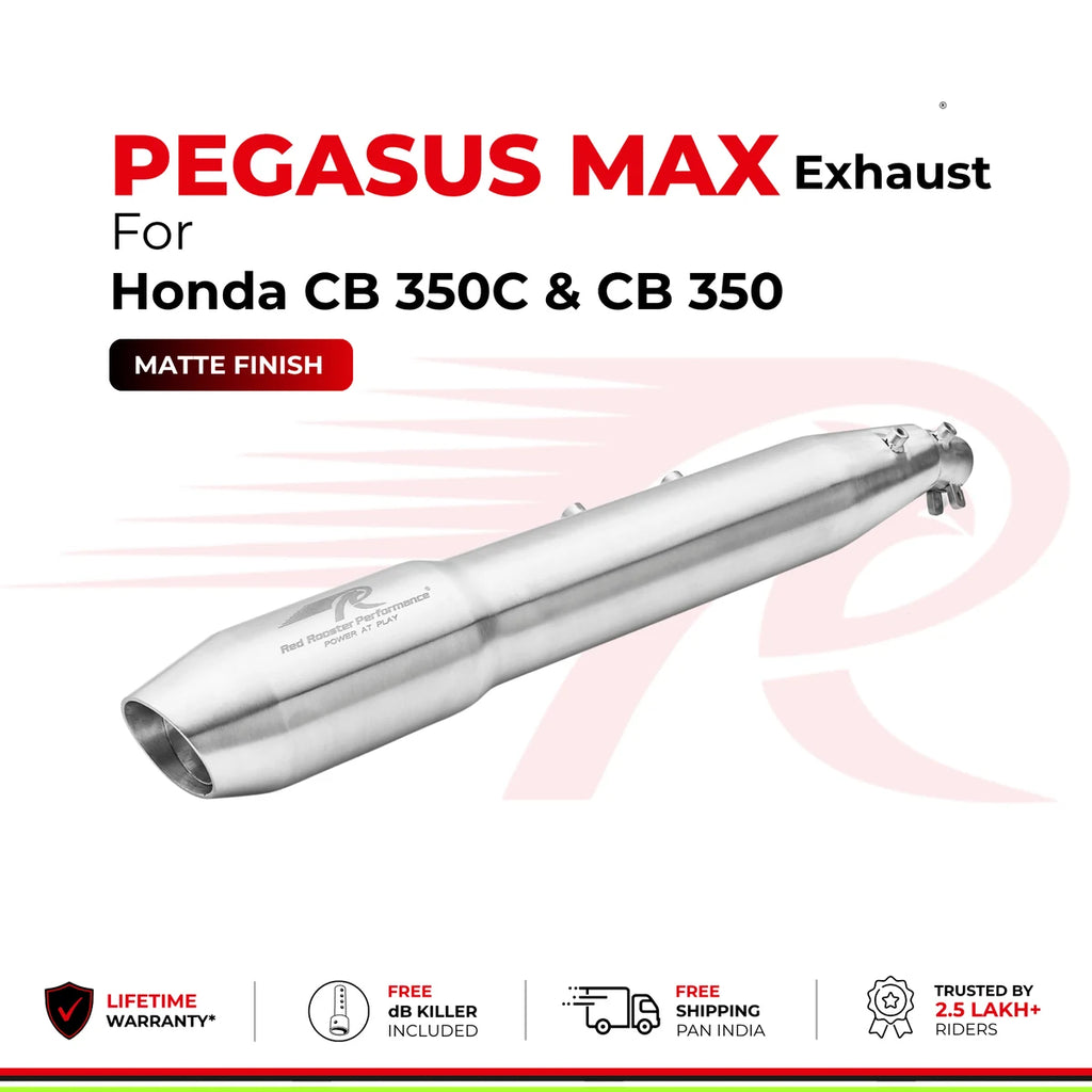 Pegasus Max Exhaust for Honda CB 350 & 350 C - Matte Finish