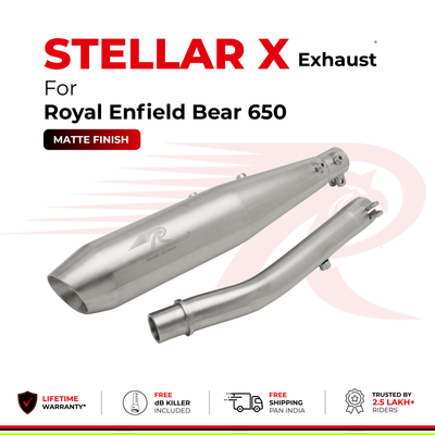 Stellar X Exhaust for Royal Enfield Bear 650 - Matte Finish