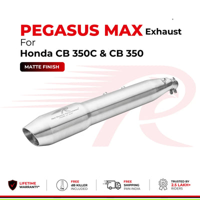 Pegasus Max Exhaust for Honda CB 350 & 350 C - Matte Finish
