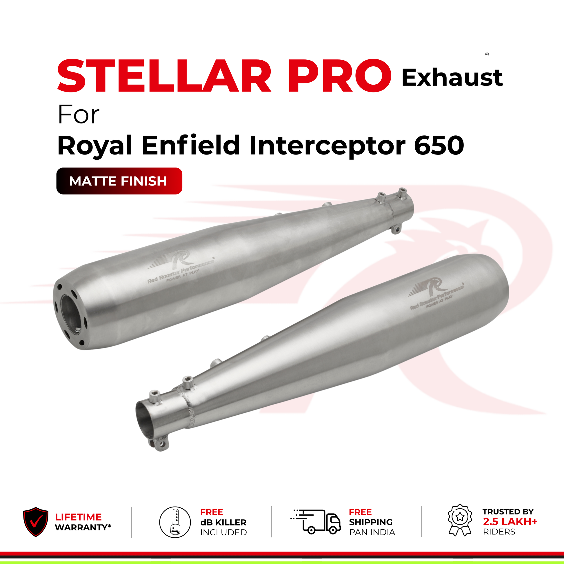 Stellar Pro Exhaust for Royal Enfield Interceptor 650 - Matte Finish