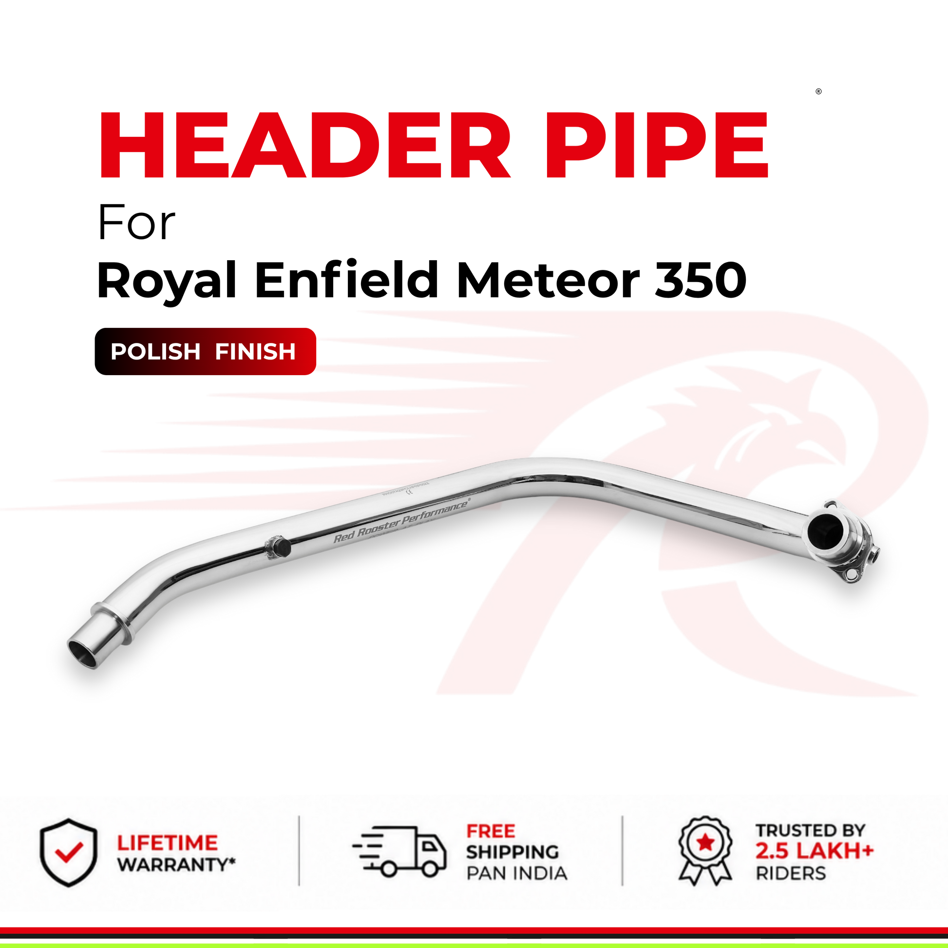 Header Pipe / Bend Pipe for Royal Enfield Meteor 350 - Polish