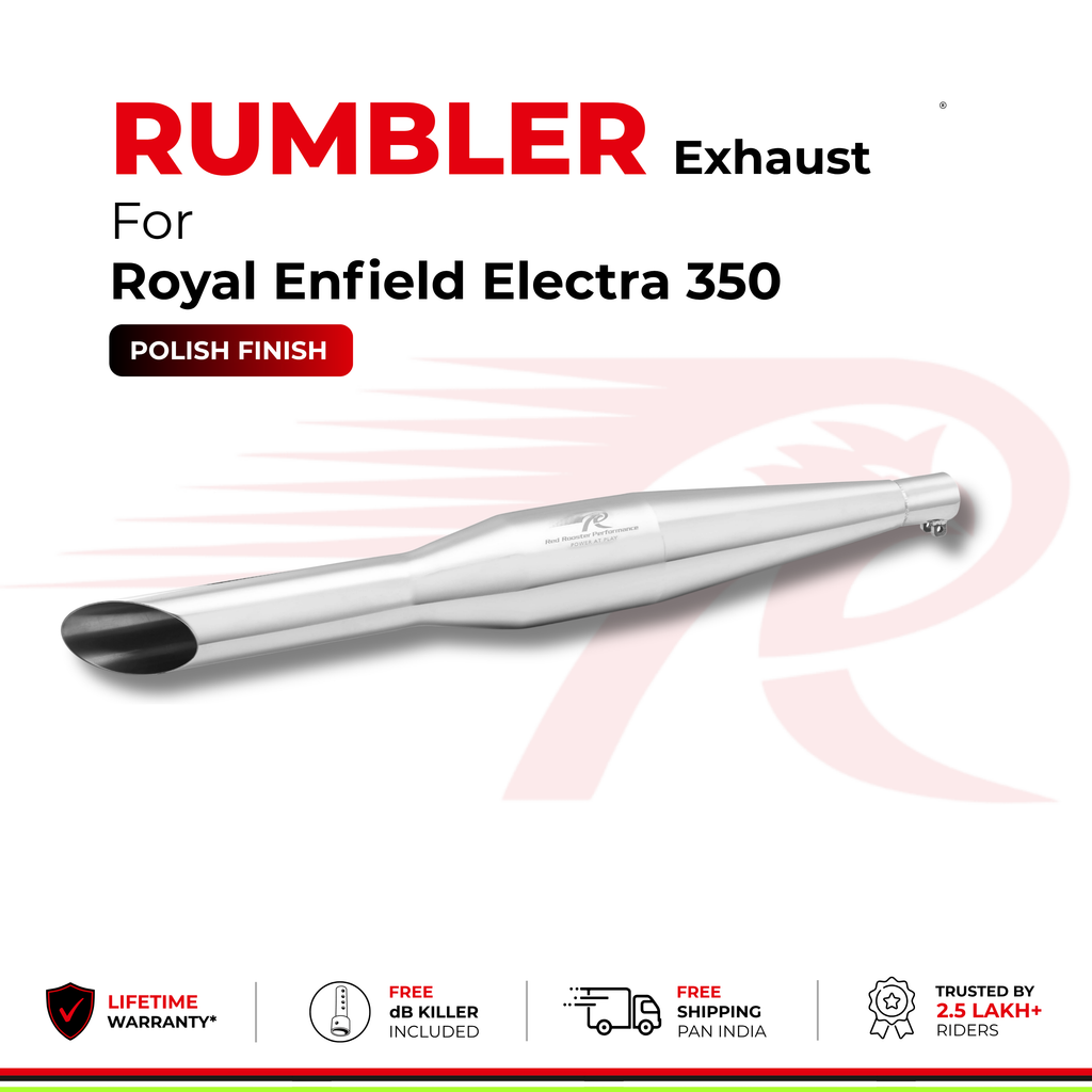 Rumbler Exhaust for Royal Enfield Electra 350 - Polish Finish