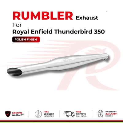 Rumbler Exhaust for Royal Enfield Thunderbird 350  (2010 - 2026) - Polish Finish