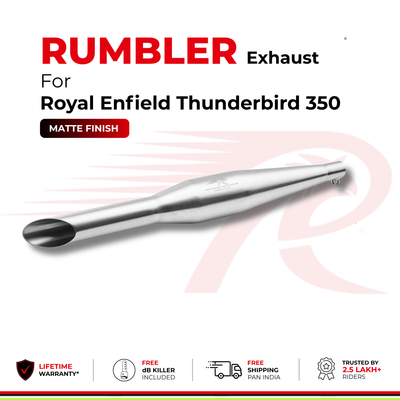 Rumbler Exhaust for Royal Enfield Thunderbird 350 (2010 - 2026) - Matte Finish