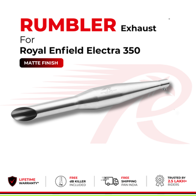 Rumbler Exhaust for Royal Enfield Electra 350 - Matte Finish