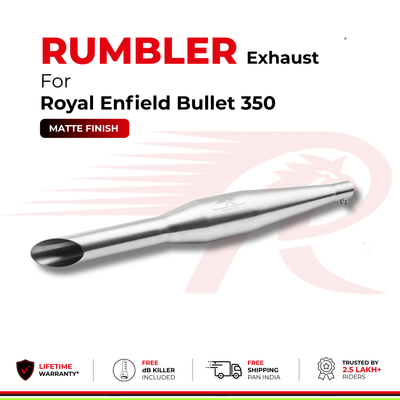 Rumbler Exhaust for Royal Enfield Bullet 350 (2010 - 2023) - Matte Finish