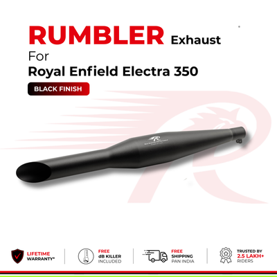 Rumbler Exhaust for Royal Enfield Electra 350 - Black Finish