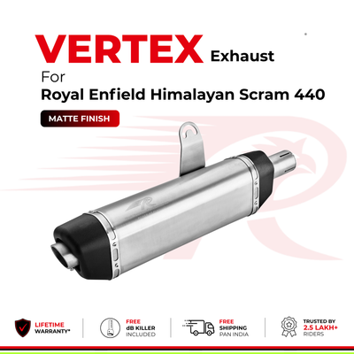 Vertex Exhaust for Royal Enfield Scram 440 - Matte Finish