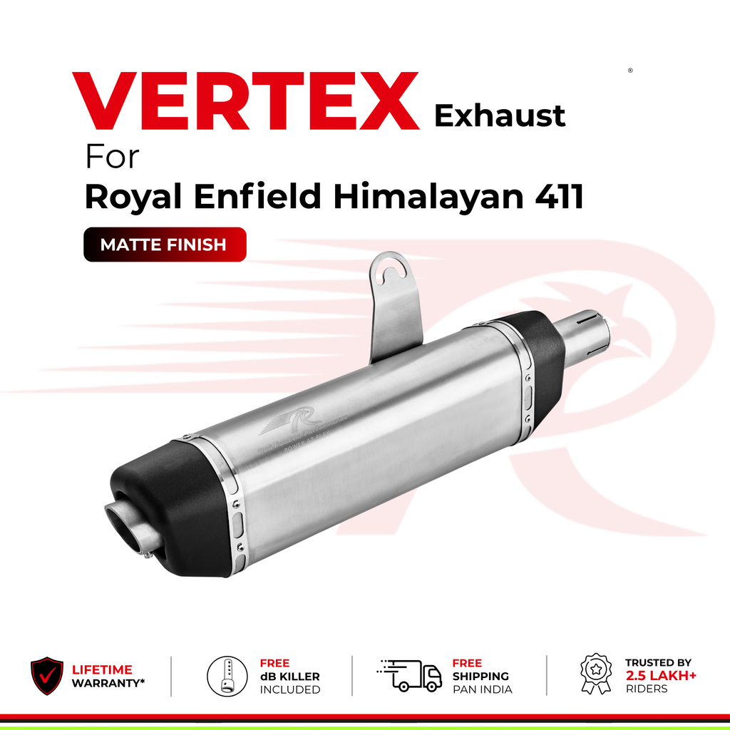Vertex Exhaust for Royal Enfield Himalayan 411 - Matte Finish