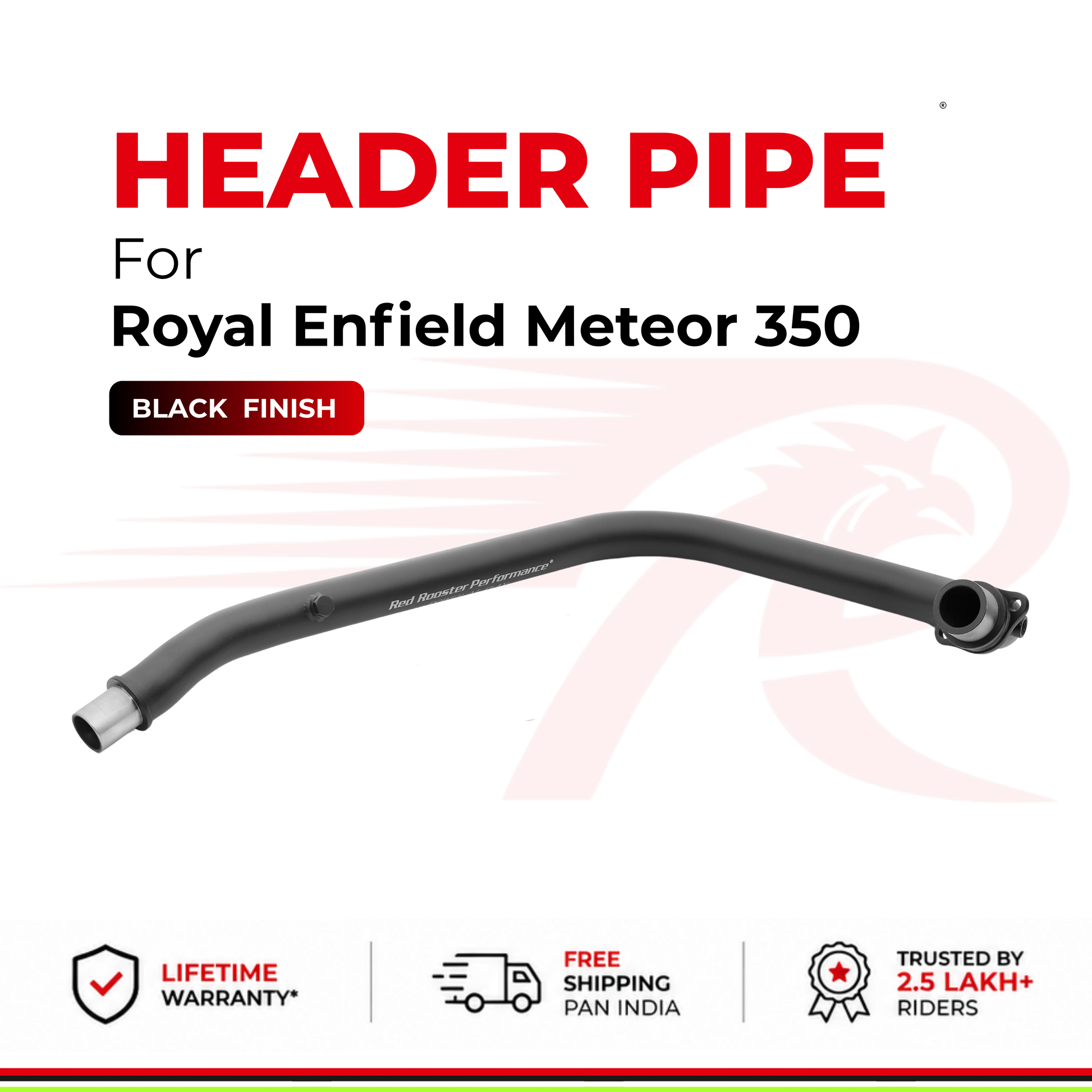 Header Pipe / Bend Pipe for Royal Enfield Meteor 350 - Black
