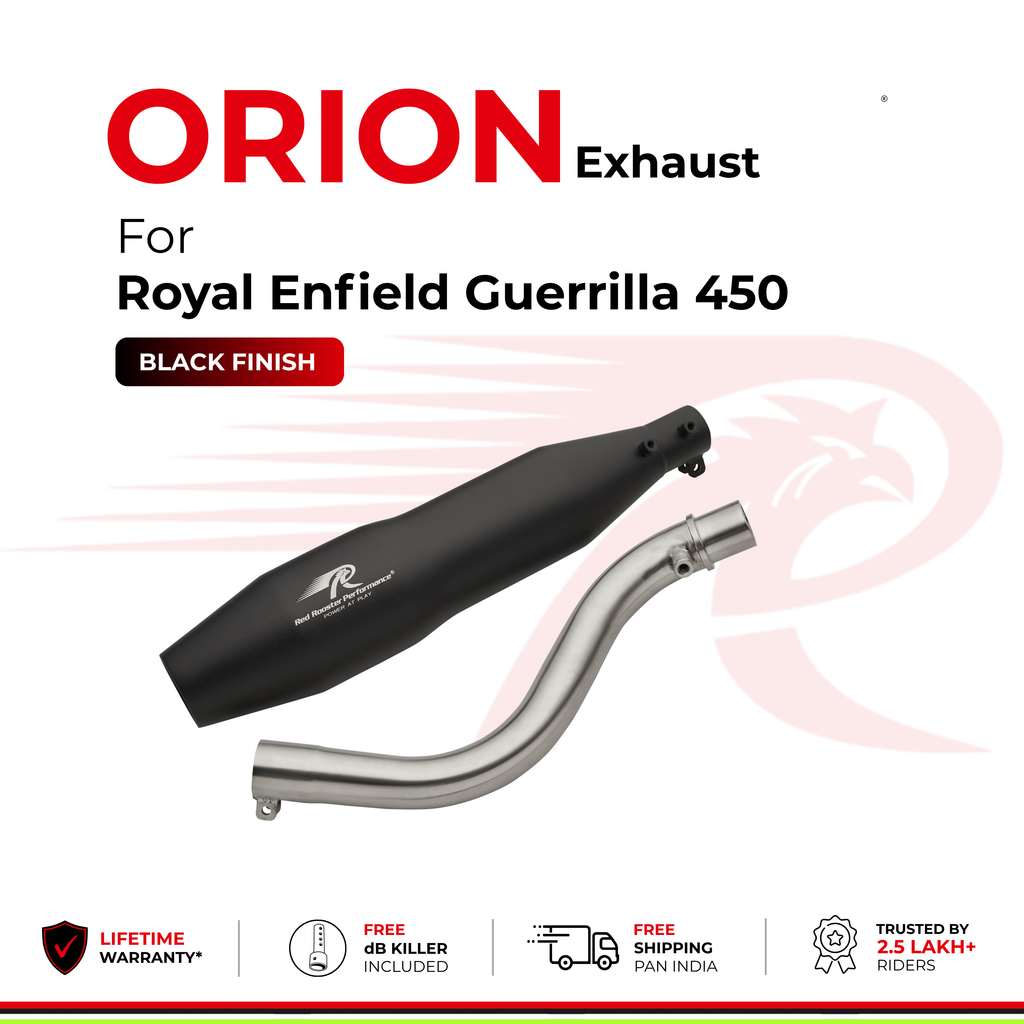 Orion Exhaust For Royal Enfield Guerrilla 450 - Black Finish
