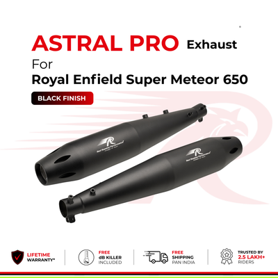 Astral Pro Exhaust for Royal Enfield Super Meteor 650 - Black Finish