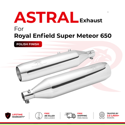 Astral Exhaust for Royal Enfield Super Meteor 650 - Polish Finish