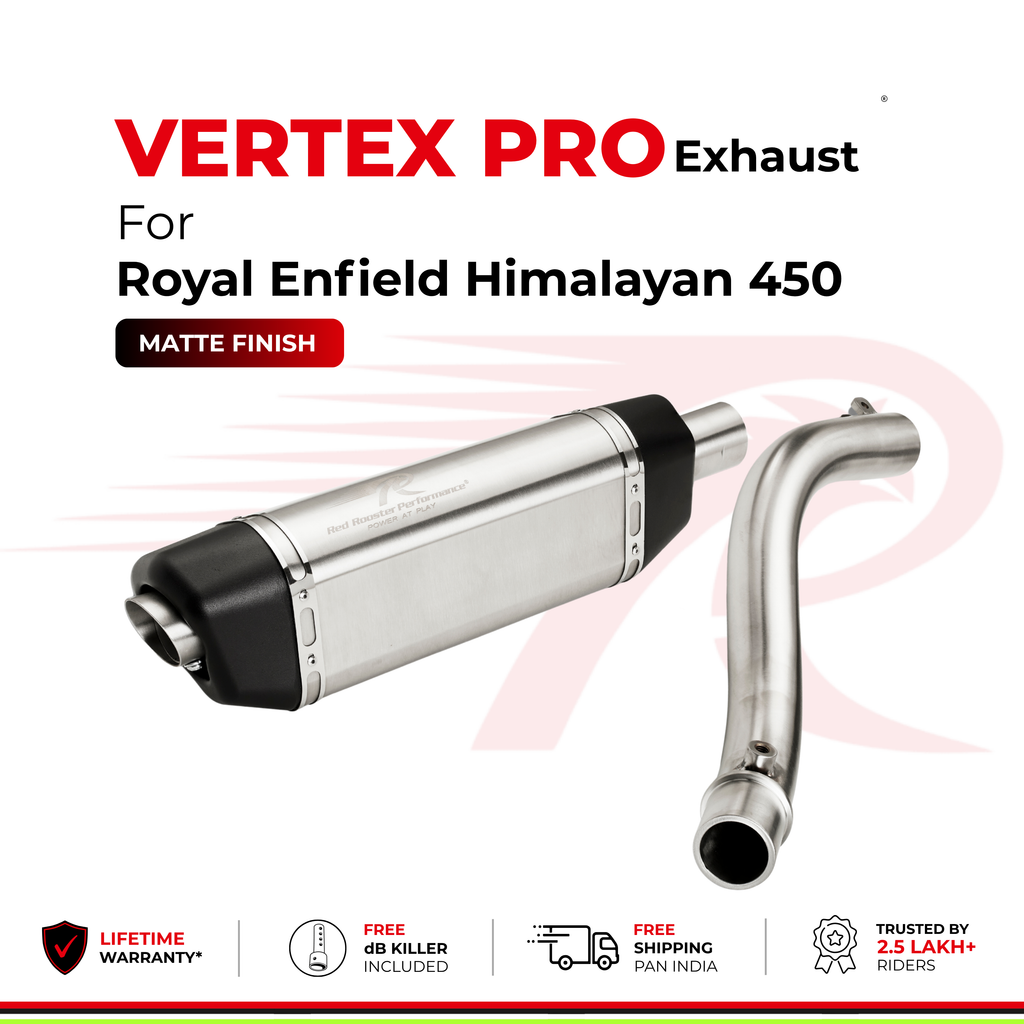 Vertex Pro Exhaust For Royal Enfield Himalayan 450 - Matte Finish