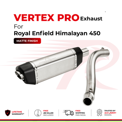 Vertex Pro Exhaust For Royal Enfield Himalayan 450 - Matte Finish