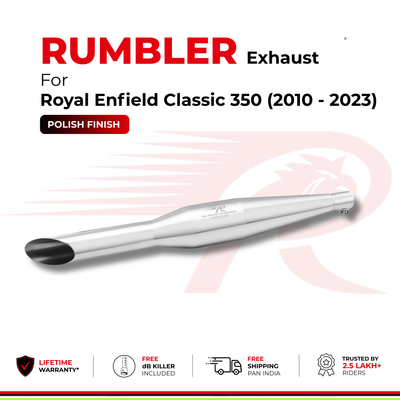 Rumbler Exhaust for Royal Enfield Classic 350 (2010 - 2023) - Polish
