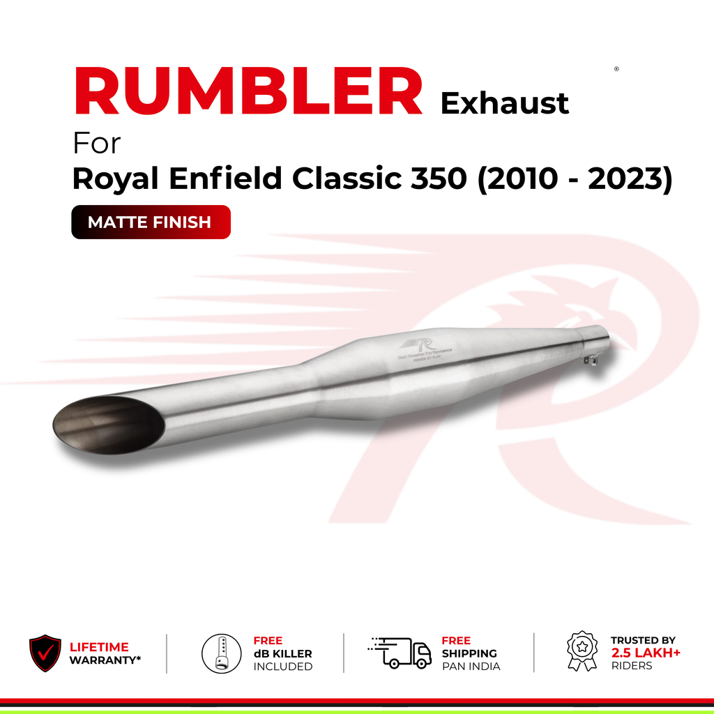 Rumbler Exhaust for Royal Enfield Classic 350 (2010 - 2023) - Matte