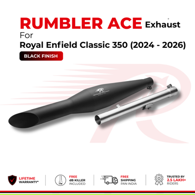 RRP Rumbler Ace (Black) Exhaust for Royal Enfield Classic 350 (2024–2026)