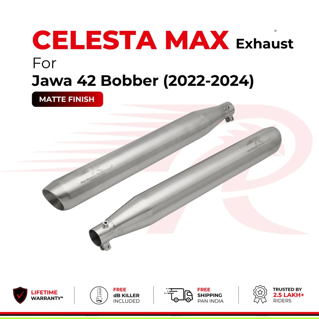 Celesta Max Exhaust for Jawa 42 Bobber - Matte Finish (2022 - 2024)