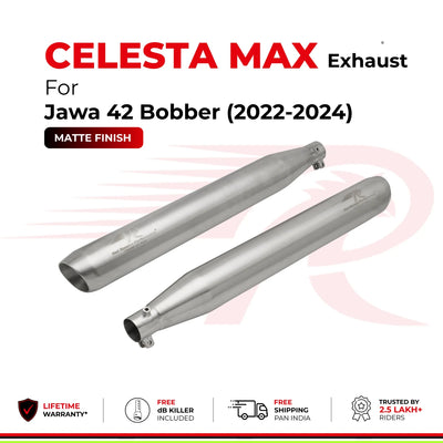 Celesta Max Exhaust for Jawa 42 Bobber - Matte Finish (2022 - 2024)