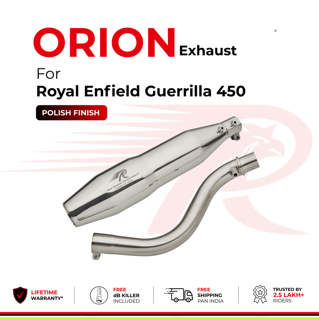 Orion Exhaust For Royal Enfield Guerrilla 450 - Polish Finish