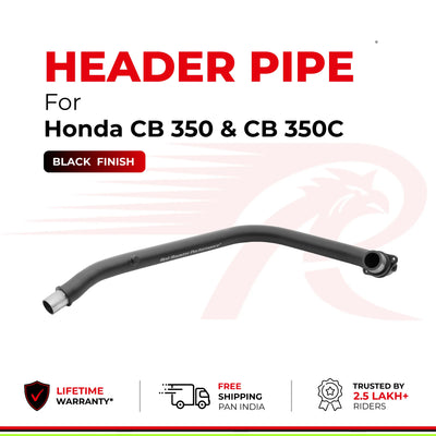 Header Pipe / Bend Pipe for Honda CB 350 & CB 350 C - Black Finish
