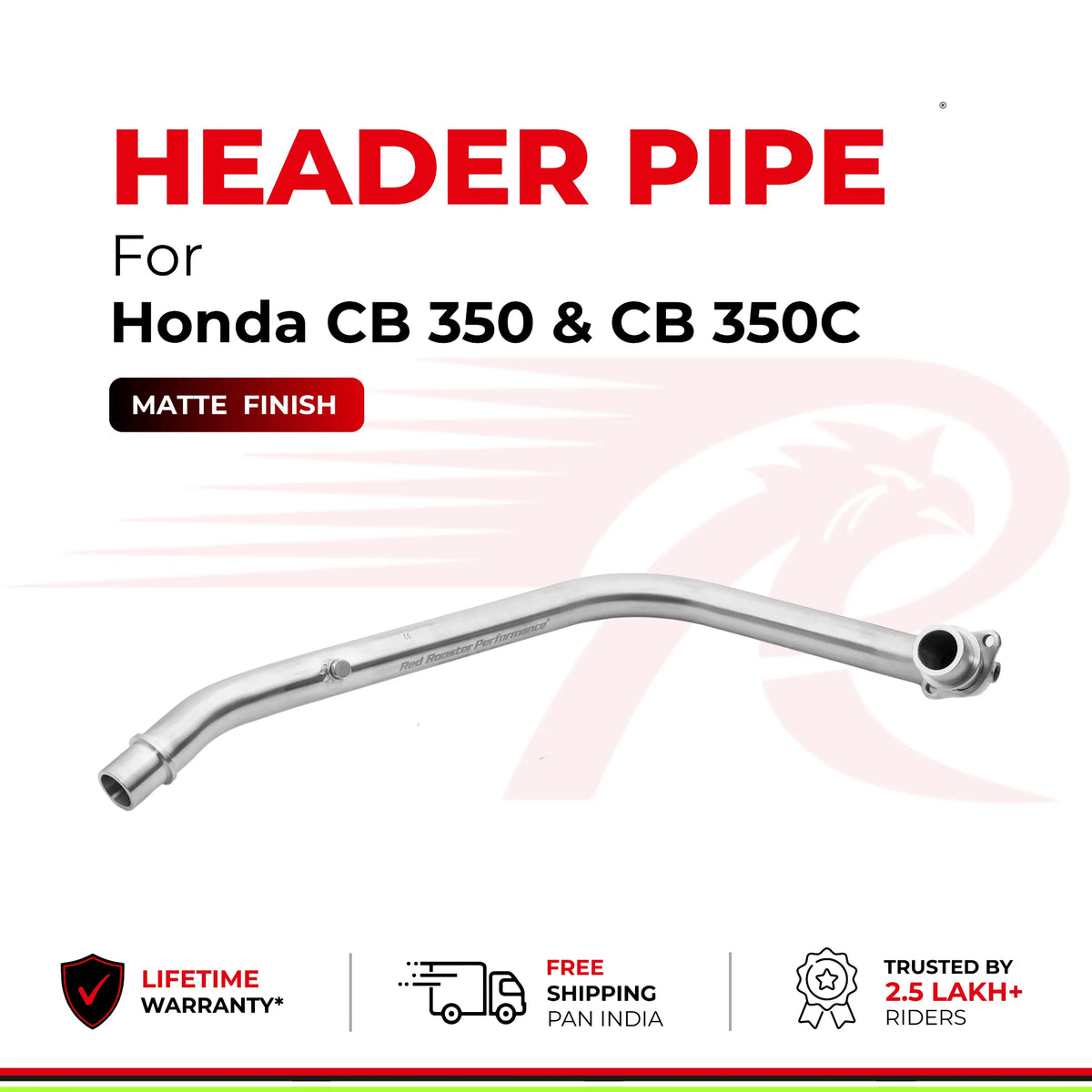 Header Pipe / Bend Pipe for Honda CB 350 & CB 350 C - Matte Finish