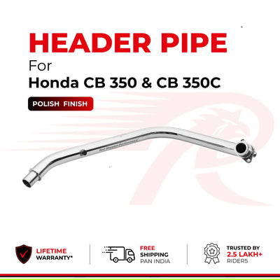 Header Pipe / Bend Pipe for Honda CB 350 & CB 350 C - Polish Finish
