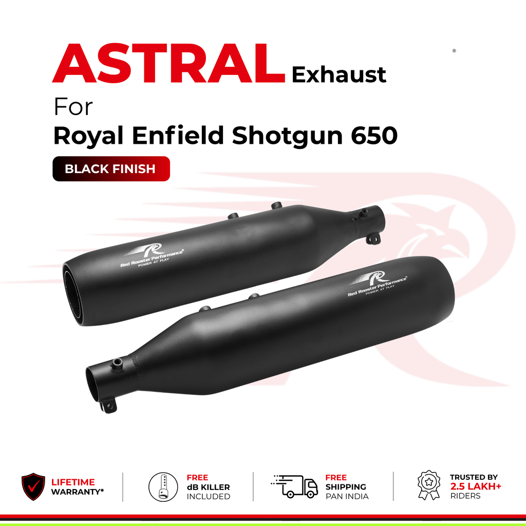 Astral Exhaust for Royal Enfield Shotgun 650 - Black Finish